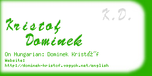 kristof dominek business card